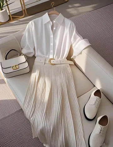 Compleu SHEIN, alb/crem