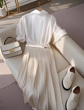 Compleu SHEIN, alb/crem