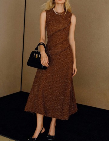 Rochie medie MOTF, maro