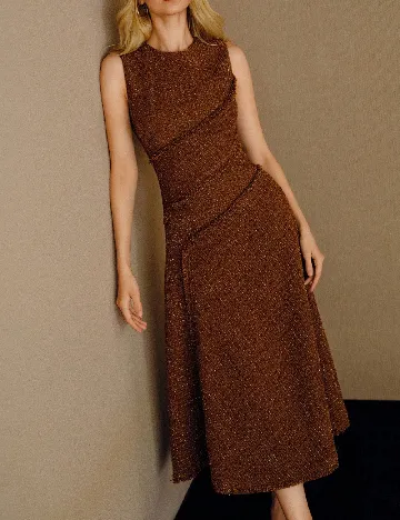 Rochie medie MOTF, maro