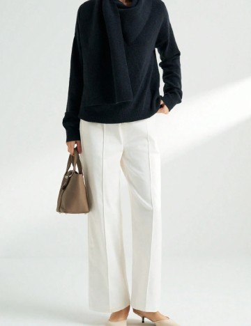 Pantaloni SHEIN, alb