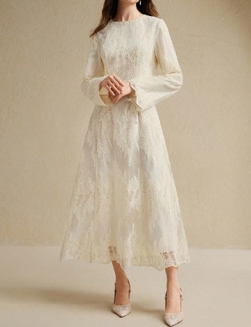 Rochie medie SHEIN, ecru