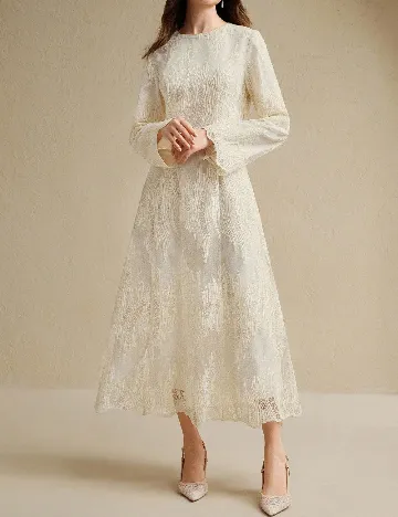 Rochie medie SHEIN, ecru