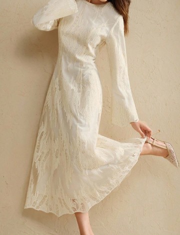 Rochie medie SHEIN, ecru