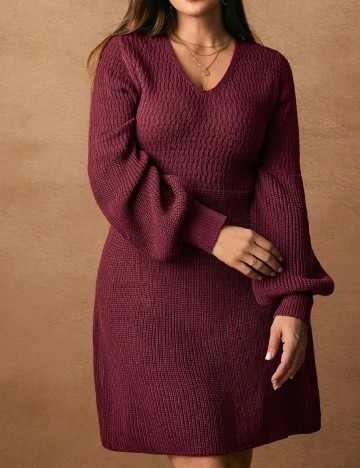 Rochie scurta Emery Rose Curve, visiniu