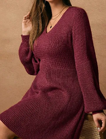 Rochie scurta Emery Rose Curve, visiniu