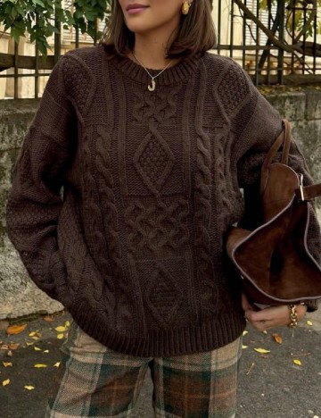 Pulover SHEIN CURVE, maro