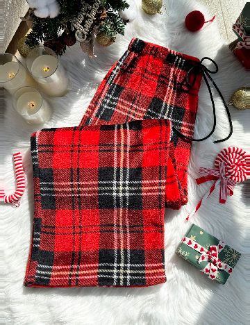 Pantaloni de pijama SHEIN CURVE, rosu