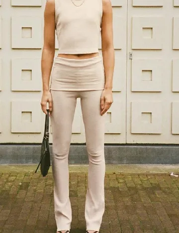 Pantaloni Zara, crem