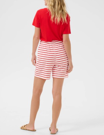 Pantaloni scurti Cream, alb/rosu