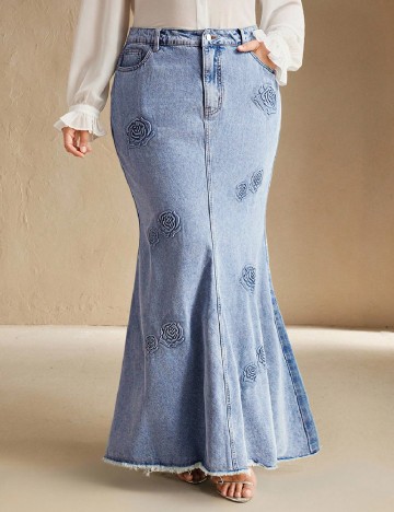 Fusta Anewsta Curve, albastru