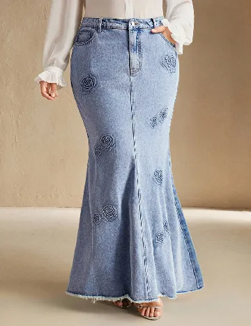 Fusta Anewsta Curve, albastru