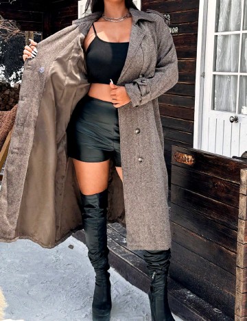 Palton SHEIN CURVE, maro