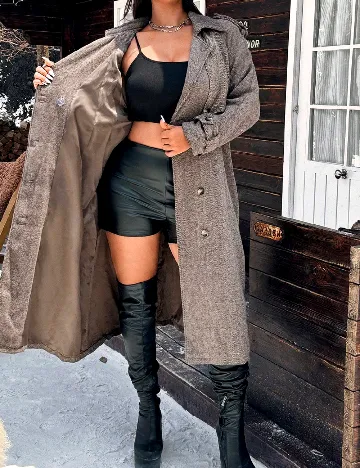 Palton SHEIN CURVE, maro