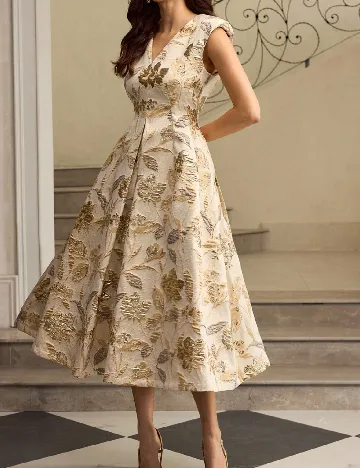 Rochie medie Zeylah, crem