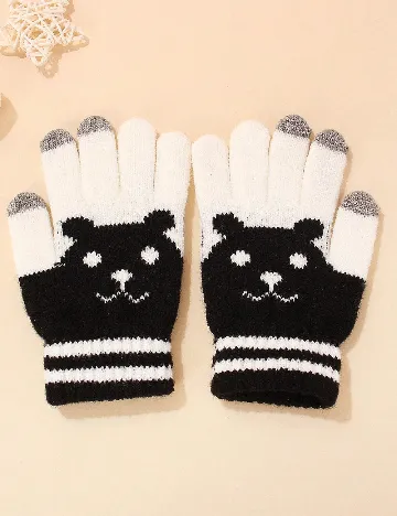 Manusi Shein Kids, alb/negru