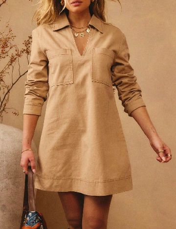 Rochie scurta Aralina, crem