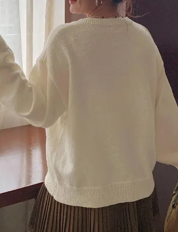 Pulover Dazy Plus Size, ecru