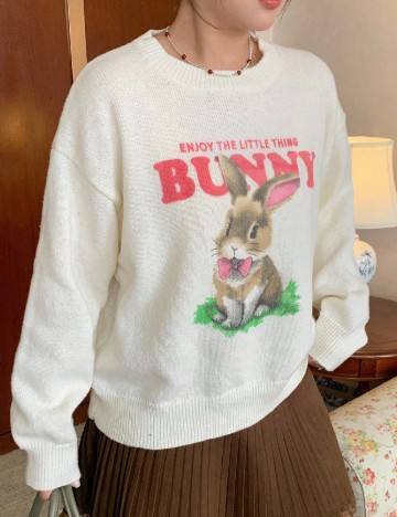 Pulover Dazy Plus Size, ecru