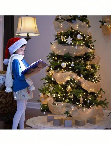 Material decorativ SHEIN, alb/auriu