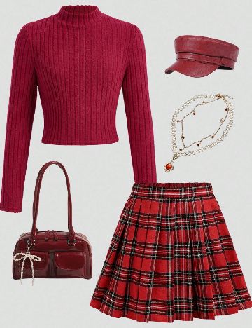 Compleu Shein Kids, rosu/roz