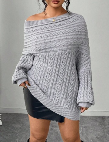 Pulover SHEIN CURVE, gri