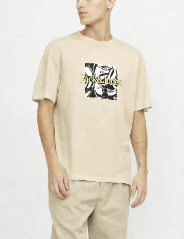 Tricou Jack&Jones, crem