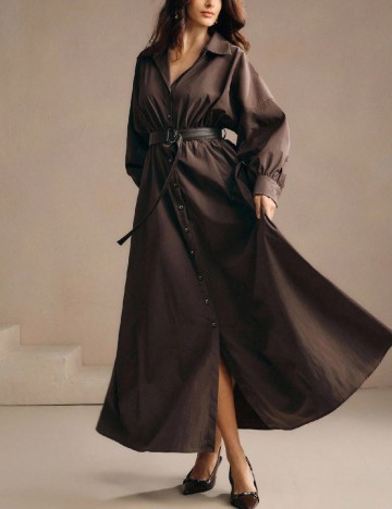 Rochie medie Anewsta, maro