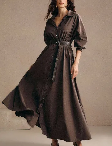 Rochie medie Anewsta, maro