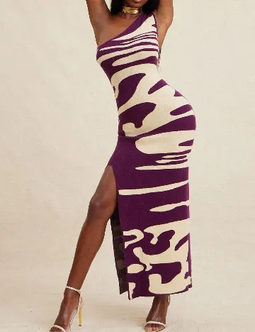 Rochie lunga SHEIN, mov/crem