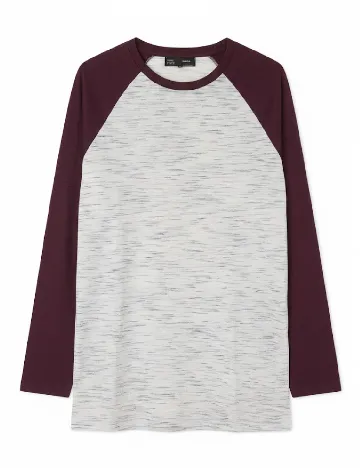 Bluza Bershka, alb/visiniu