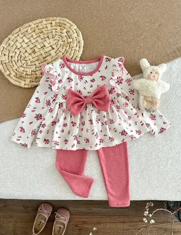 Compleu Shein Kids, alb/roz