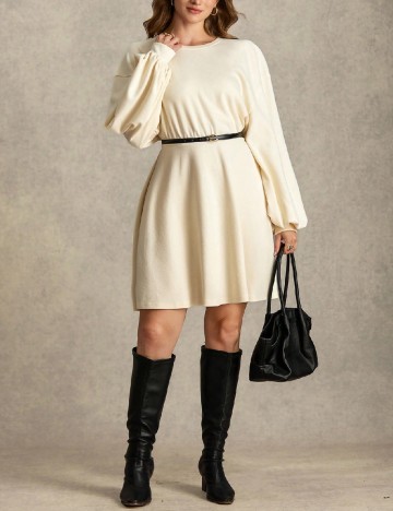 Rochie scurta SHEIN CURVE, crem