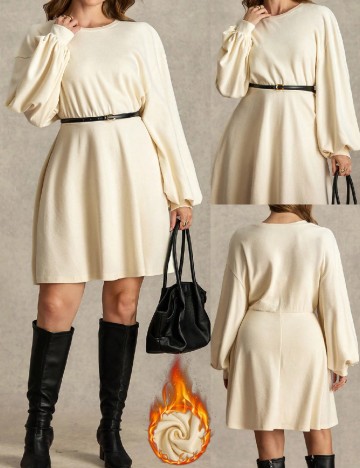 Rochie scurta SHEIN CURVE, crem