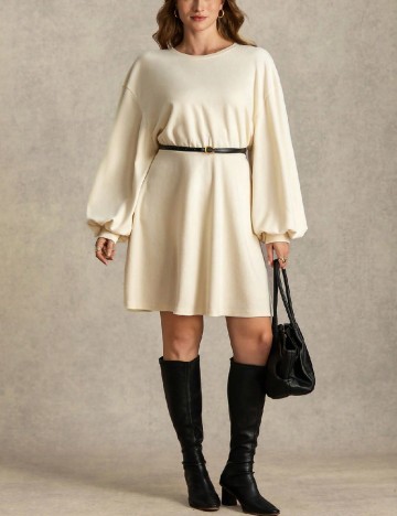 Rochie scurta SHEIN CURVE, crem