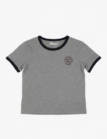 Set caciula si tricou Pull&Bear, gri/albastru