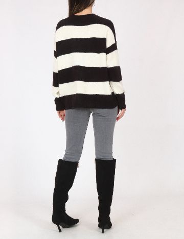 Pulover Bershka, alb/negru
