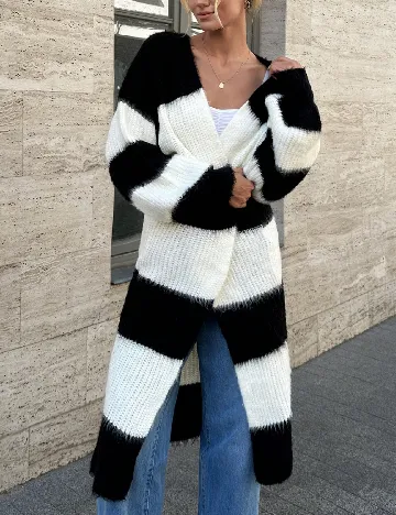 Blazer SHEIN, negru/alb