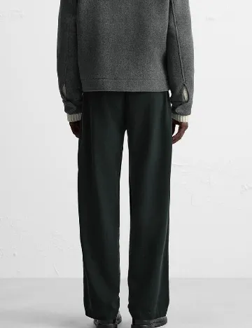 Pantaloni Zara, verde inchis