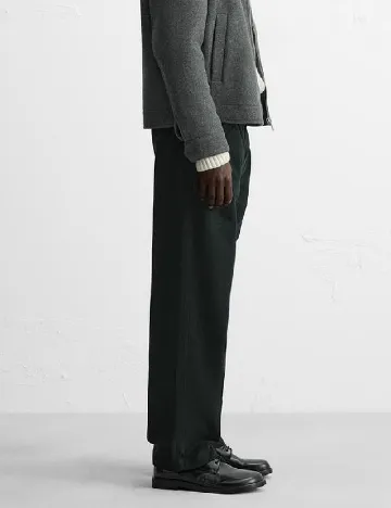 Pantaloni Zara, verde inchis