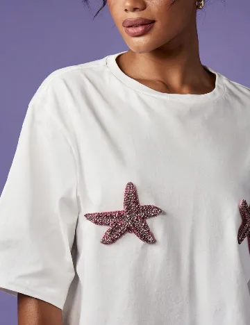 Tricou Oversize Missguided, alb