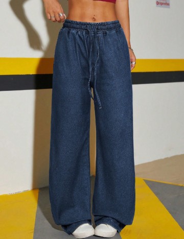 Pantaloni SHEIN, bleumarin