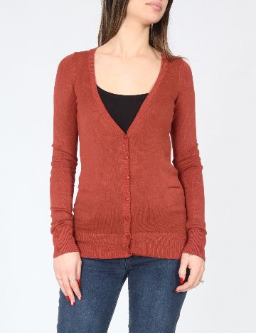 Cardigan Bershka, caramiziu