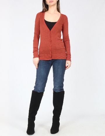 Cardigan Bershka, caramiziu