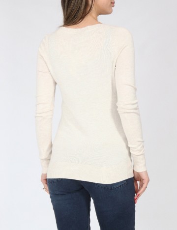 Cardigan Bershka, ecru/negru