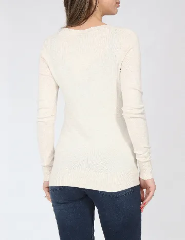 Cardigan Bershka, ecru/negru