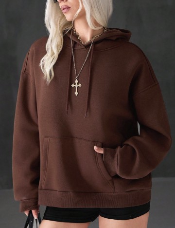 Hanorac Oversize SHEIN, maro