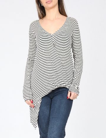 Bluza Bershka, alb/negru