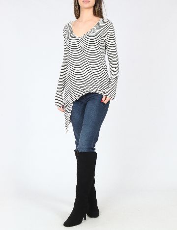 Bluza Bershka, alb/negru