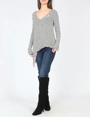 Bluza Bershka, alb/negru